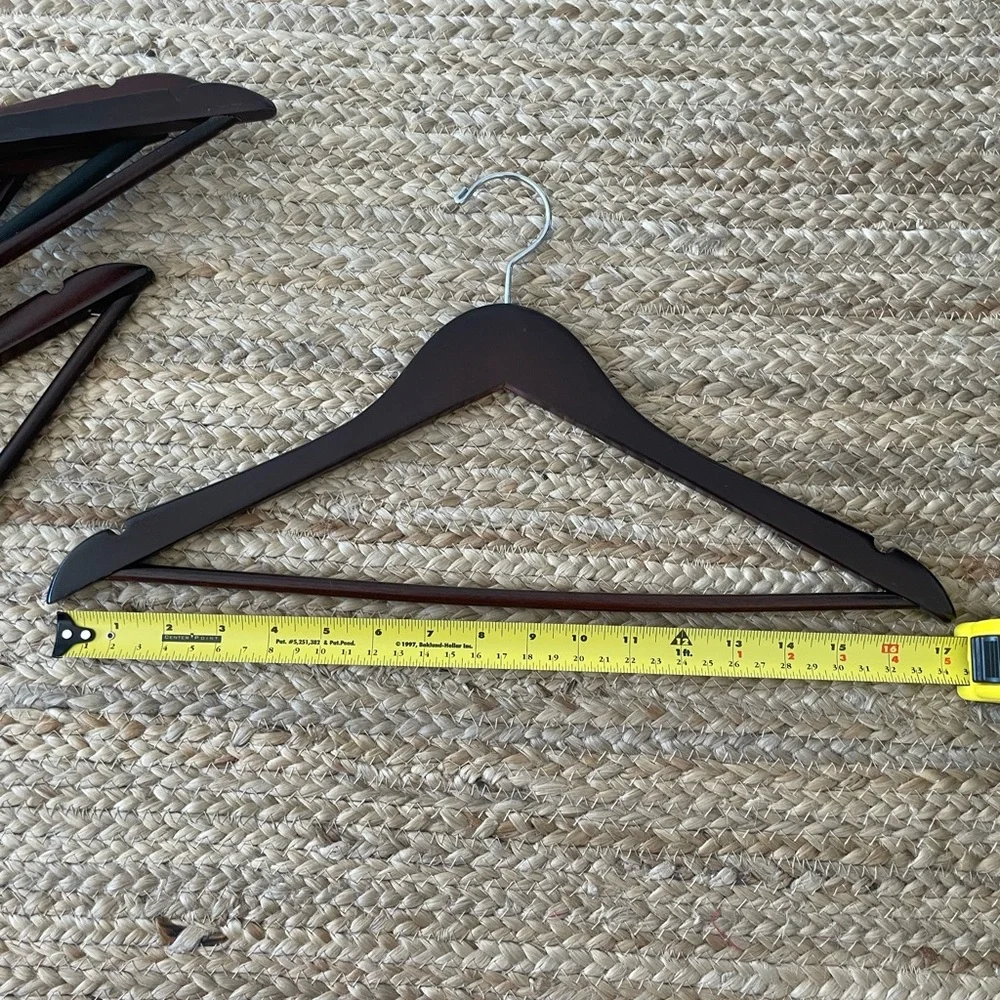 Set 12 Wood Hangers Inch dark wood